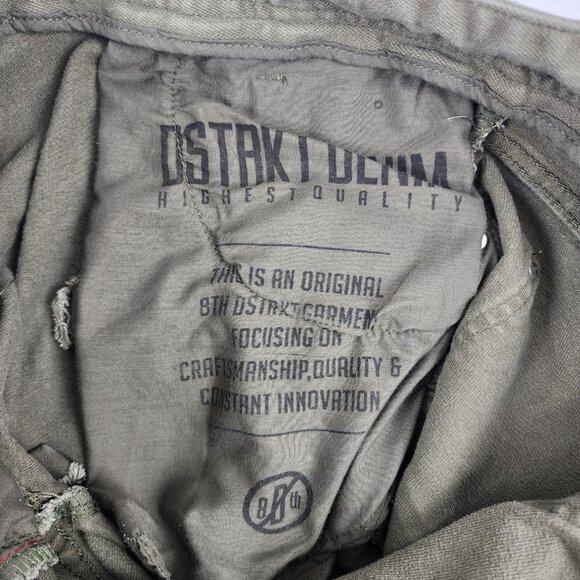 Eighth Dstrkt Jeans Mens 40x33 Green Distressed Biker Denim - Picture 12 of 12